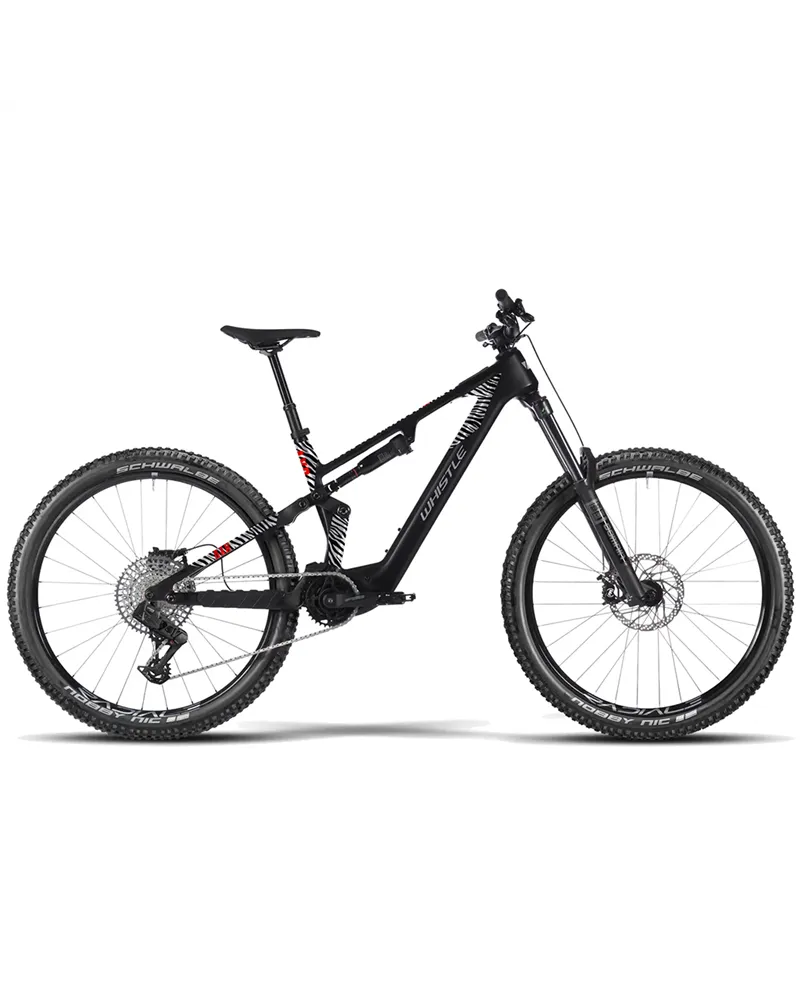 Atala Whistle e-MTB AXR C7.7 Sram S1000 Eagle AXS 12v Avinox M2S 800Wh, Nero/Bianco-Righe