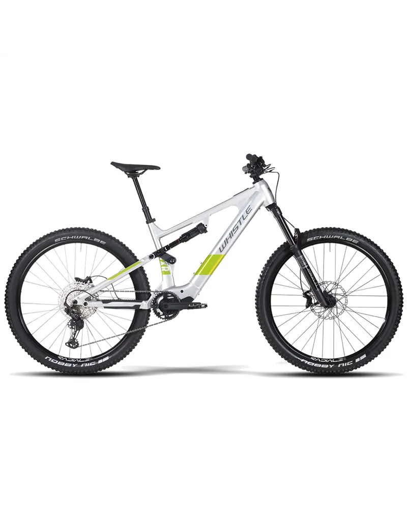 Atala Whistle e-MTB AXR RA5.7 Shimano Deore XT 12v Avinox M2 800Wh, Argento/Verde