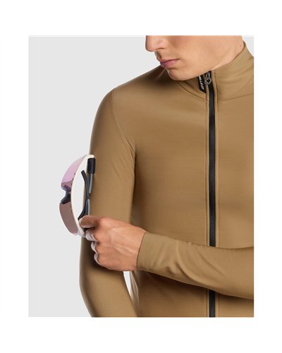 Assos Mille GT Spring Fall C2 Men's Long Sleeve Full Zip Cycling Jersey, Bronze Ash