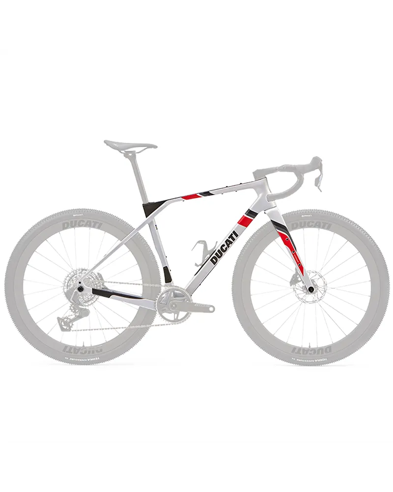Ducati Kit Telaio Monoscocca GraviaX in Carbonio, Carbon/White Pearl