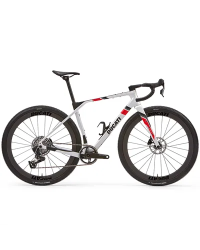 Ducati GraviaX Monoscocca in Carbonio Sram Force XPLR AXS E1 13v, Carbon/White Pearl