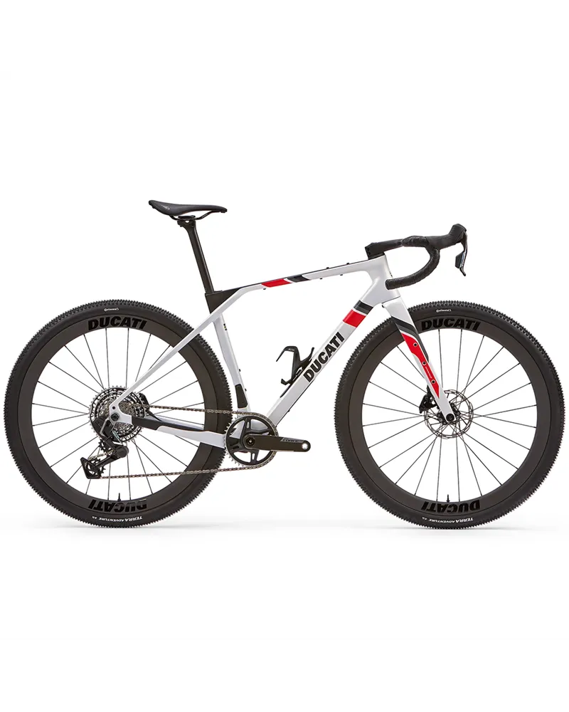 Ducati Carbon Monocoque GraviaX Sram Force XPLR AXS E1 13, Carbon/White Pearl