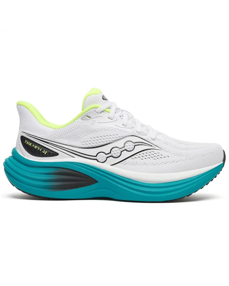 Saucony Triumph 24 Scarpe Running Uomo, White/Tranquil