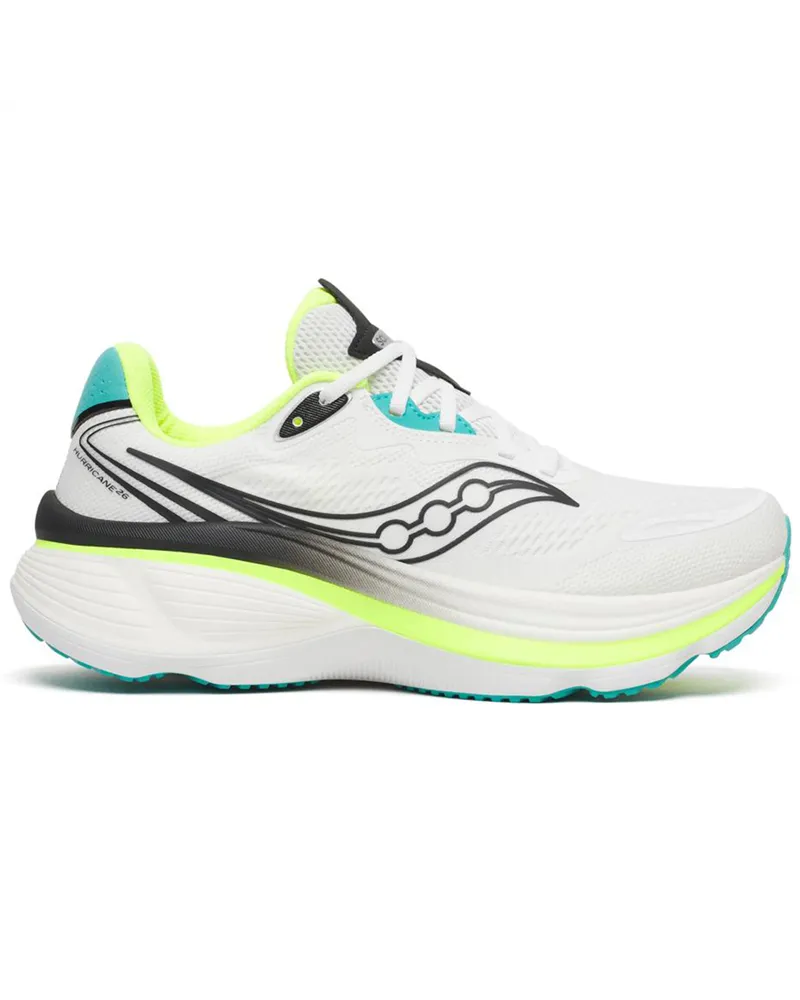 Saucony Hurricane 26 Scarpe Running Uomo, White/Citron