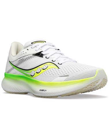Saucony Ride 16 Men's Running Shoes, White/Slime