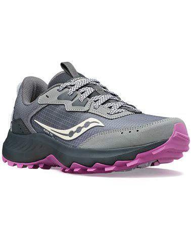 Saucony Aura TR Women's Trail Running Shoes, Fossil/Grape