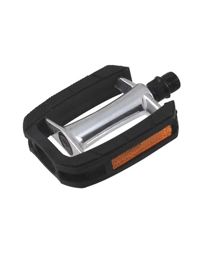 Easy Coppia Pedali Comfort City Alluminio - Argento/Nero