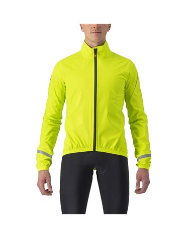 Castelli Emergency 2 Rain Waterproof/Windproof Men's Packable Cycling Jacket, Electric Lime