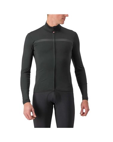 Castelli Pro Thermal Mid Men's Long Sleeve Cycling Jersey, Light Black