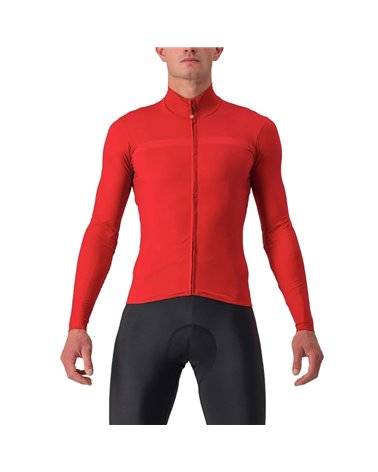 Castelli Pro Thermal Mid Men's Long Sleeve Cycling Jersey, Pompeian Red
