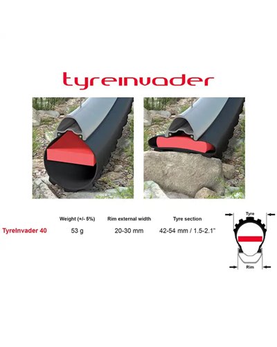 Effetto Mariposa Tyreinvader 40 Antiforatura Copertoni MTB Tubeless 26"/27.5"/29", Rosso (Coppia)
