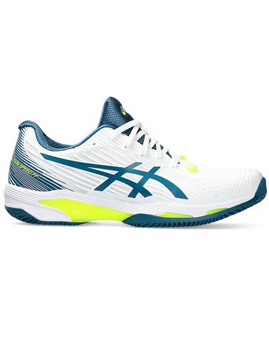 Asics Solution Speed FF 2 Clay Men's Tennis Shoes, White/Restful Teal
