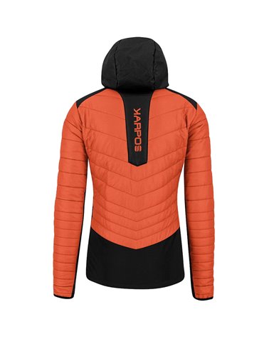 Karpos Pian Longhi Men's Hooded Hybrid Jacket, Spicy Orange/Black
