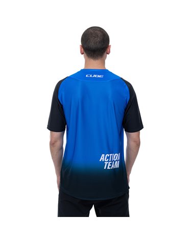 Cube Vertex Action Team Men's Cycling Short Sleeves Jersey, Black/Blue