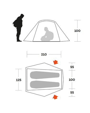 Ferrino MTB 2 two-person Tent, Blue