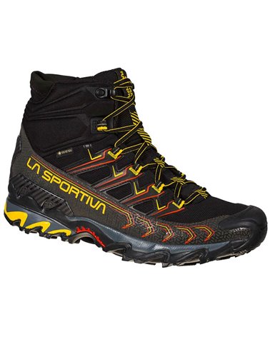 La Sportiva Ultra Raptor II MID Wide GTX Gore-Tex Scarpe Fast Hiking Uomo, Black/Yellow