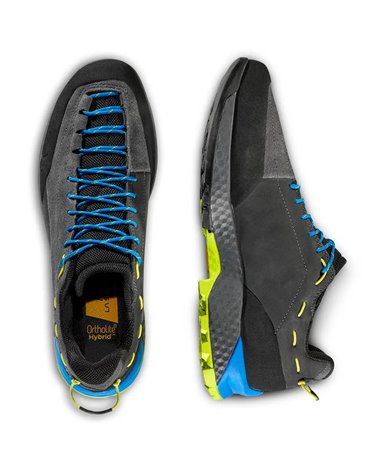La Sportiva TX Guide Leather Men's Approach Shoes, Carbon/Lime Punch