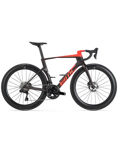 BMC Teammachine R 01 Two - Shimano Dura-Ace Di2 12sp with Powermeter, Maroon Carbon/Neon Red
