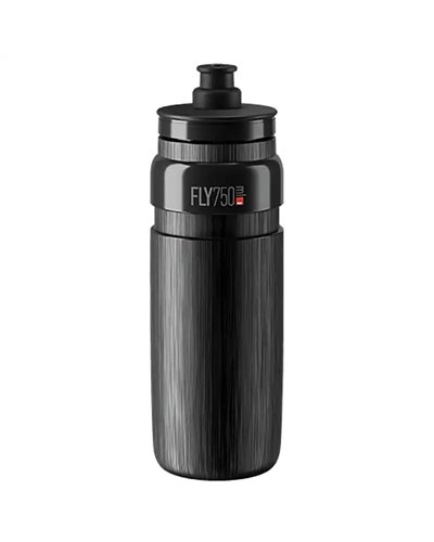 Elite Fly Tex Water Bottle 750ml, Black/Grey Logo