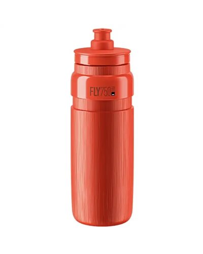 Elite Borraccia Fly Tex 750ml, Rosso/Logo Grigio