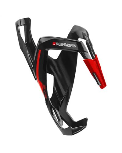 Elite Bottle Cage Custom Race Plus, Black/Red Logo (Glossy)