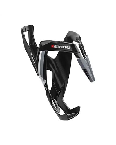 Elite Bottle Cage Custom Race Plus, Black/White Logo (Glossy)