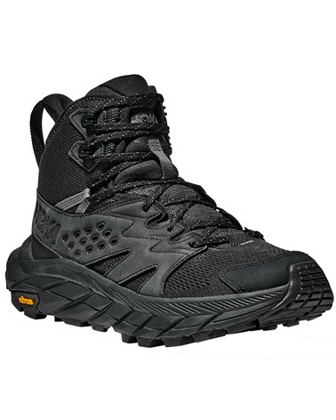 Hoka One One Anacapa Breeze Mid Men's Hiking Boots Nubuck Leather, Black/Black 