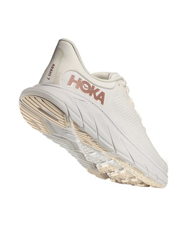 Hoka One One Arahi 7 Women's Running Shoes, Blanc de Blanc/Rose Gold
