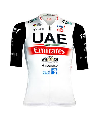Pissei Magistrale UAE Emirates 2023 Official Team Men's Short Sleeve Cycling Jersey, White