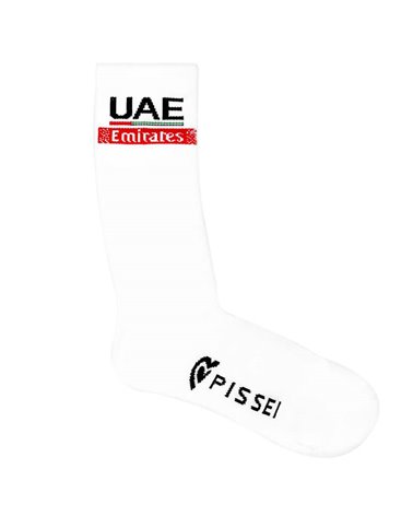 Pissei UAE Emirates 2023 Team Replica Calze 18cm, Bianco