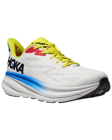 Hoka One One Clifton 9 Men's Running Shoes, Blanc de Blanc/Virtual Blue