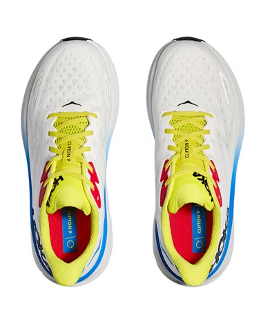 Hoka One One Clifton 9 Men's Running Shoes, Blanc de Blanc/Virtual Blue