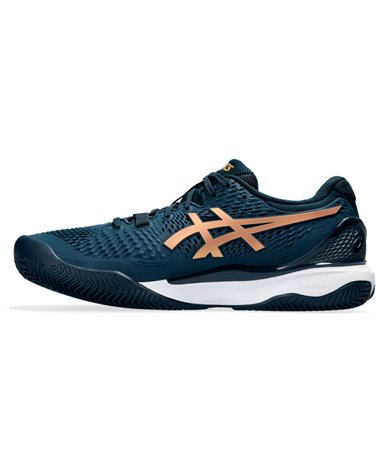 Asics Gel-Resolution 9 Clay Men's Tennis Shoes, French Blue/Pure Gold
