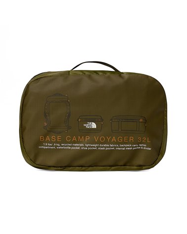 The North Face Base Camp Voyager - 32 Liters, Forest Olive/Desert Rust/White Dune
