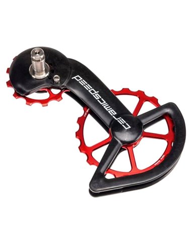 Ceramicspeed Rear Derailleur Cage OSPW Oversized Pulley Wheel Systems Shimano R8000/R9100 11v, Red