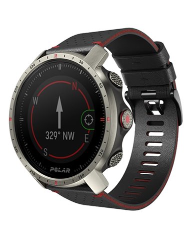 Polar Grit X Pro Titan Outdoor Multisport Watch GPS Wrist-Based HR, Black/Red