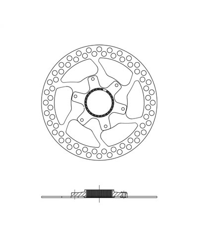 Ferodo Disc Rotor Center Lock Rounded Thickness 1.8mm Without Lockring - 140mm, Silver