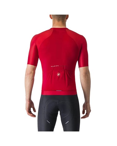 Castelli Aero Race7.0 Rosso Corsa Men's Short Sleeve Cycling Jersey, Rich Red