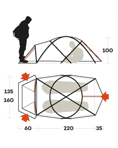 Ferrino Snowbound 2 FR HighLab two-person Tent, Orange