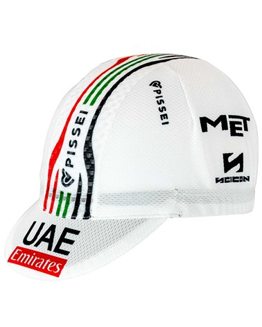 Pissei UAE Emirates 2024 Team Replica Cycling Summer Cap, White (One Size Fits All)