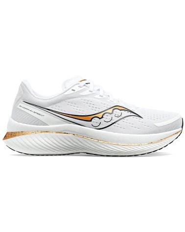Saucony Endorphin Speed 3 Men's Running Shoes, White/Gold