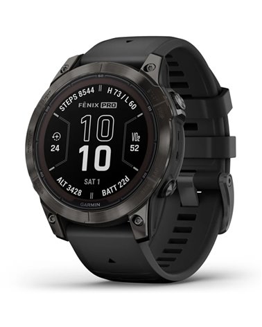 Garmin Fenix 7 Pro Sapphire Solar Case 47mm GPS Watch Wrist-Based HR, Carbon Gray DLC Titanium/Black