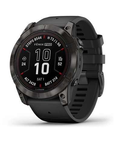 Garmin Fenix 7X Pro Sapphire Solar Case 51mm GPS Watch Wrist-Based HR, Carbon Gray DLC Titanium/Black