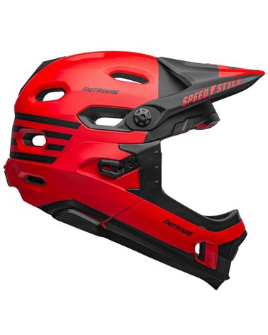 Bell Super DH Spherical MIPS MTB Helmet, Fasthouse Matte-Gloss Red/Black