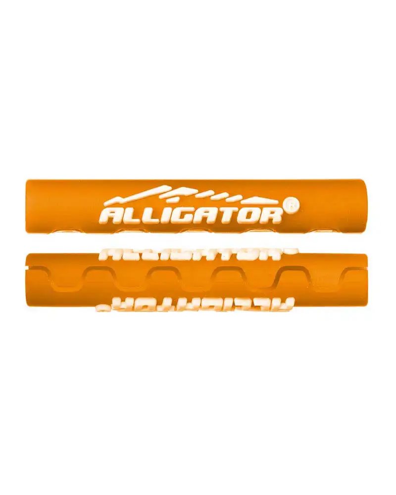 Alligator Silicone Housing 4mm, Orange Color, 6Pcs In Bag