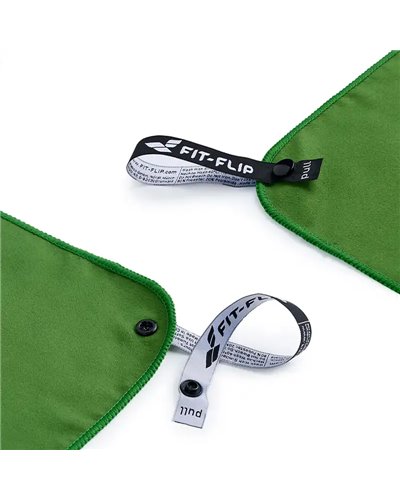 Fit-Flip Asciugamano in Microfibra 70x140 cm, Verde Scuro
