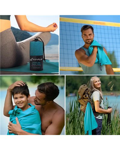 Fit-Flip Microfiber Towel 30x50 cm, Light Blue