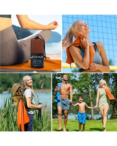 Fit-Flip Microfiber Towel 70x140 cm, Orange