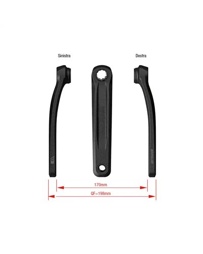 FSA Coppia Pedivelle e-Bike Ck - 320 Gen3 165mm, Compatibile con Perno Bni (Mini Isis)