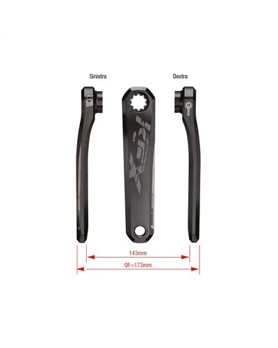 FSA Coppia Pedivelle e-Bike Kfx Ck - 9011/Is Isis 165mm, Include Vite Auto - Estraente Qr - 32